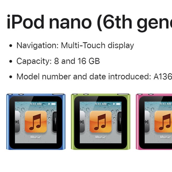 Apple iPod Nano 6th gen with Apple charging cable-8GB - Picture 5 of 5